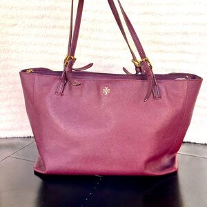Maroon Tory Burch with gold hardware